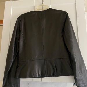 Yvonne Marie Black Leather Jacket Size 10